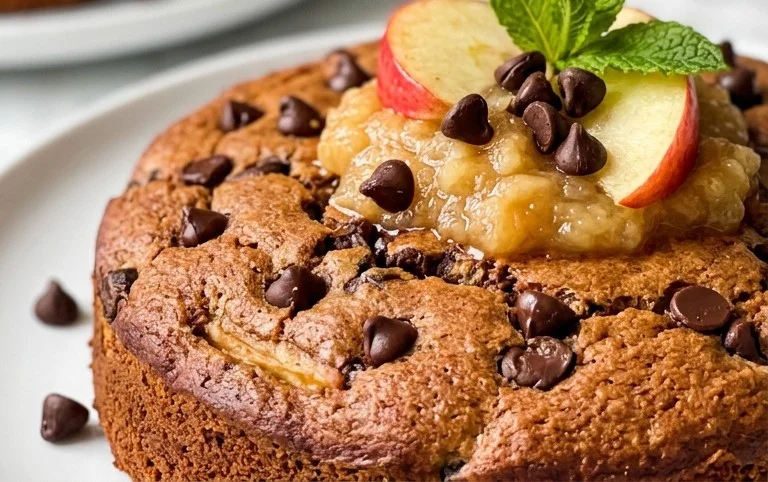 Gâteau healthy à la compote de pomme et pépites de chocolat sans sucre ajouté