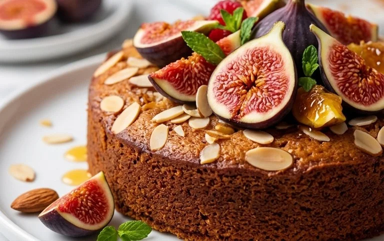 Fig Cake with Almonds and Honey