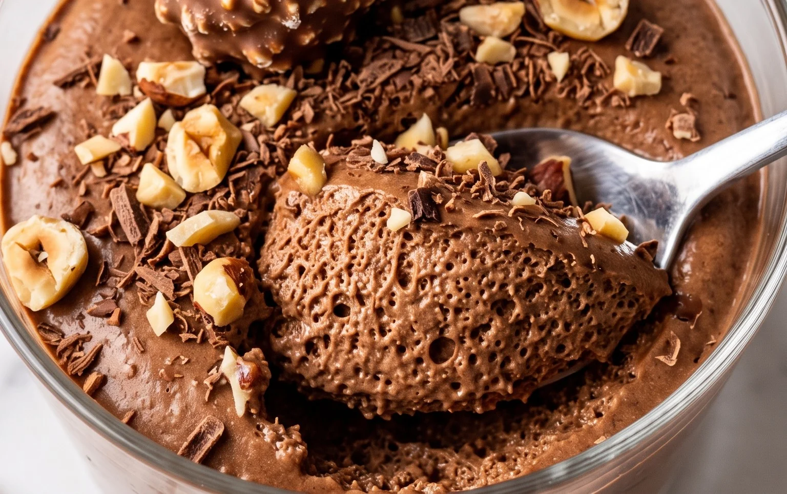 Mousse estilo Ferrero de chocolate y avellanas de Petit Fit