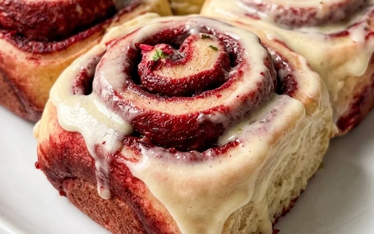 Red Velvet Cake Mix Cinnamon Rolls