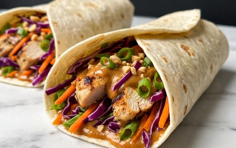 Wrap Poulet Thaï Salade Croquante : Saveurs Tropicales